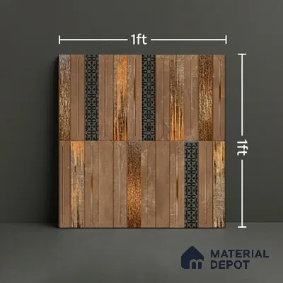 Faux Subway Wall Tile TL 08501 D 1 ft x 1 ft Glue Matte Finish Ceramic Tile - 10 mm | Suitable for Kitchen, Bathroom & Dining Area | Please Expect a Slight Variation of Pattern