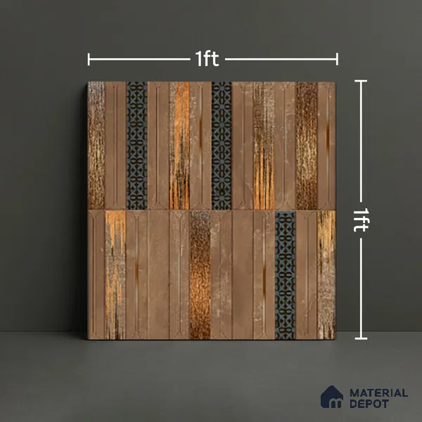 Faux Subway Wall Tile TL 08501 D 1 ft x 1 ft Glue Matte Finish Ceramic Tile - 10 mm | Suitable for Kitchen, Bathroom & Dining Area | Please Expect a Slight Variation of Pattern
