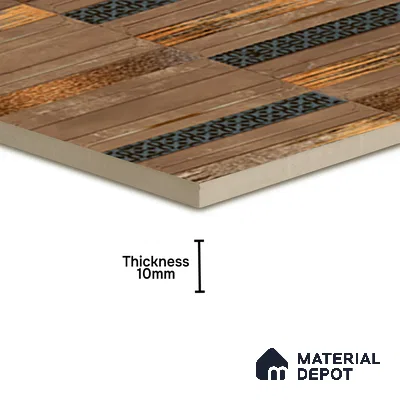 Faux Subway Wall Tile TL 08501 D 1 ft x 1 ft Glue Matte Finish Ceramic Tile - 10 mm | Suitable for Kitchen, Bathroom & Dining Area | Please Expect a Slight Variation of Pattern