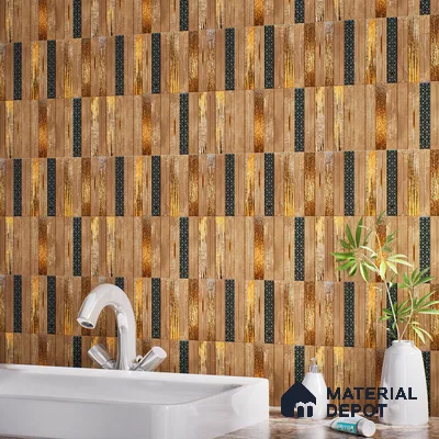 Faux Subway Wall Tile TL 08501 D 1 ft x 1 ft Glue Matte Finish Ceramic Tile - 10 mm | Suitable for Kitchen, Bathroom & Dining Area | Please Expect a Slight Variation of Pattern
