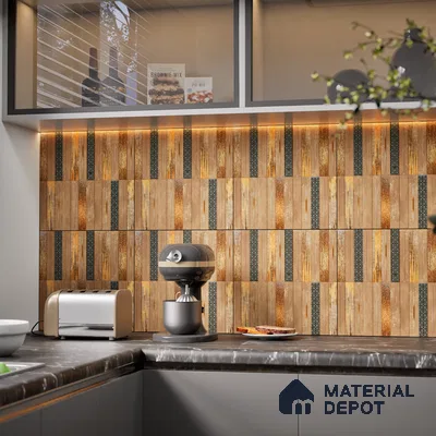 Faux Subway Wall Tile TL 08501 D 1 ft x 1 ft Glue Matte Finish Ceramic Tile - 10 mm | Suitable for Kitchen, Bathroom & Dining Area | Please Expect a Slight Variation of Pattern