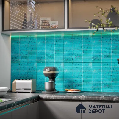 Faux Subway Wall Tile TL 08501 E 1 ft x 1 ft Glue Matte Finish Ceramic Tile - 10 mm | Suitable for Kitchen, Bathroom & Dining Area | Please Expect a Slight Variation of Pattern