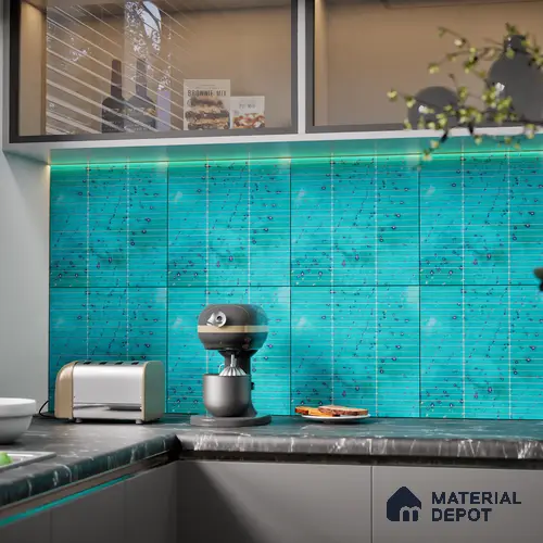 Faux Subway Wall Tile TL 08501 E 1 ft x 1 ft Glue Matte Finish Ceramic Tile - 10 mm | Suitable for Kitchen, Bathroom & Dining Area | Please Expect a Slight Variation of Pattern