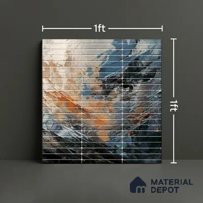 Faux Subway Wall Tile TL 08501 F 1 ft x 1 ft Glue Matte Finish Ceramic Tile - 10 mm | Suitable for Kitchen, Bathroom & Dining Area | Please Expect a Slight Variation of Pattern