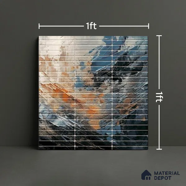 Faux Subway Wall Tile TL 08501 F 1 ft x 1 ft Glue Matte Finish Ceramic Tile - 10 mm | Suitable for Kitchen, Bathroom & Dining Area | Please Expect a Slight Variation of Pattern