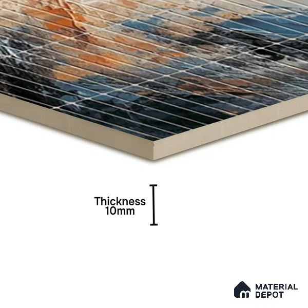 Faux Subway Wall Tile TL 08501 F 1 ft x 1 ft Glue Matte Finish Ceramic Tile - 10 mm | Suitable for Kitchen, Bathroom & Dining Area | Please Expect a Slight Variation of Pattern