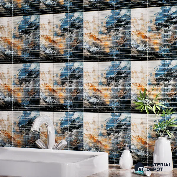 Faux Subway Wall Tile TL 08501 F 1 ft x 1 ft Glue Matte Finish Ceramic Tile - 10 mm | Suitable for Kitchen, Bathroom & Dining Area | Please Expect a Slight Variation of Pattern