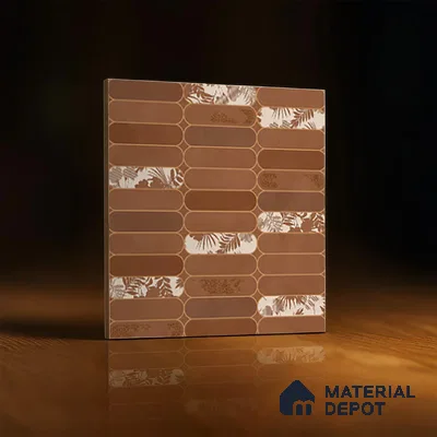 Faux Subway Wall Tile TL 08501 1 ft x 1 ft Glue Matte Finish Ceramic Tile - 10 mm | Suitable for Kitchen, Bathroom & Dining Area | Please Expect a Slight Variation of Pattern