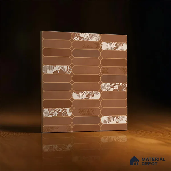 Faux Subway Wall Tile TL 08501 1 ft x 1 ft Glue Matte Finish Ceramic Tile - 10 mm | Suitable for Kitchen, Bathroom & Dining Area | Please Expect a Slight Variation of Pattern