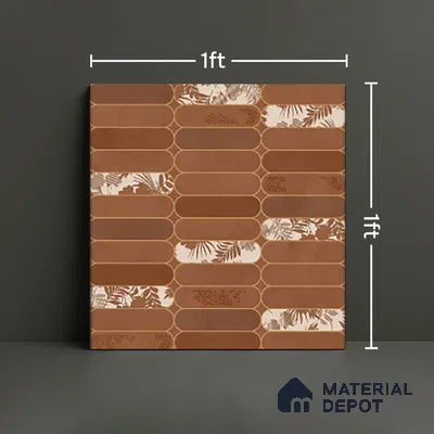 Faux Subway Wall Tile TL 08501 1 ft x 1 ft Glue Matte Finish Ceramic Tile - 10 mm | Suitable for Kitchen, Bathroom & Dining Area | Please Expect a Slight Variation of Pattern