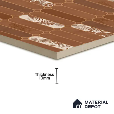 Faux Subway Wall Tile TL 08501 1 ft x 1 ft Glue Matte Finish Ceramic Tile - 10 mm | Suitable for Kitchen, Bathroom & Dining Area | Please Expect a Slight Variation of Pattern