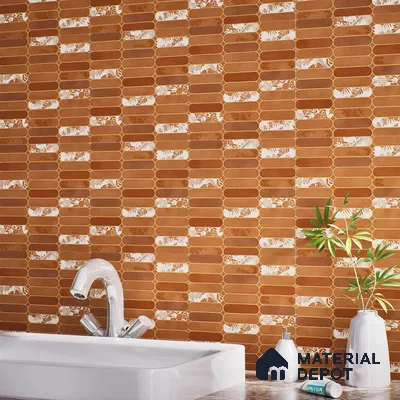 Faux Subway Wall Tile TL 08501 1 ft x 1 ft Glue Matte Finish Ceramic Tile - 10 mm | Suitable for Kitchen, Bathroom & Dining Area | Please Expect a Slight Variation of Pattern