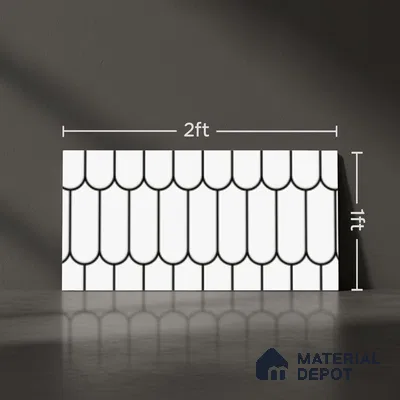 Faux Subway Wall Tile TL 07079 Chromatic White 600x300 mm Glossy Finish Ceramic Tile - 7 mm | Please Expect a Slight Variation of Pattern