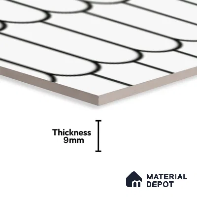 Faux Subway Wall Tile TL 07079 Chromatic White 600x300 mm Glossy Finish Ceramic Tile - 7 mm | Please Expect a Slight Variation of Pattern