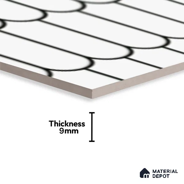 Faux Subway Wall Tile TL 07079 Chromatic White 600x300 mm Glossy Finish Ceramic Tile - 7 mm | Please Expect a Slight Variation of Pattern
