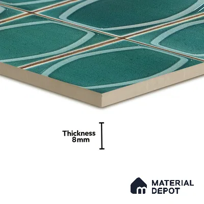 Faux Subway Wall Tile TL 05379 C Miraq Chester Jade Green 2 ft x 1 ft Ceramic Glossy Finish - 8 mm | Suitable For Kitchen, Bathroom Walls and Backsplashes | Please Expect a Slight Variation of Pattern (Sample)