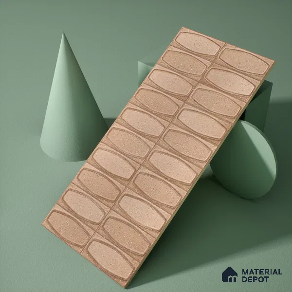 Faux Subway Wall Tile TL 05379 D Miraq Chester Walnut 2 ft x 1 ft Ceramic Matte Finish - 8 mm | Suitable For Kitchen, Bathroom Walls and Backsplashes | Please Expect a Slight Variation of Pattern (Sample)