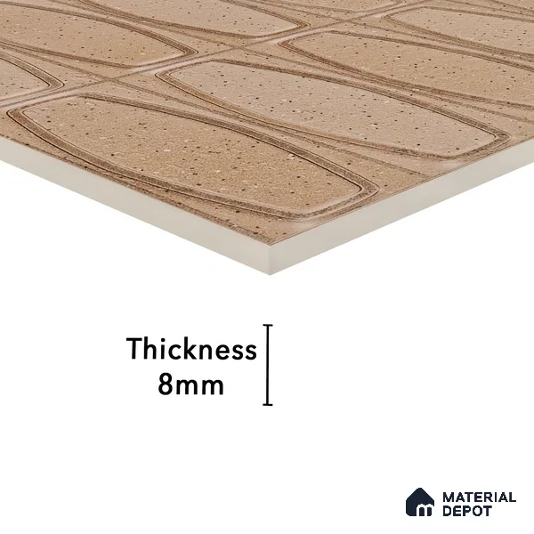 Faux Subway Wall Tile TL 05379 D Miraq Chester Walnut 2 ft x 1 ft Ceramic Matte Finish - 8 mm | Suitable For Kitchen, Bathroom Walls and Backsplashes | Please Expect a Slight Variation of Pattern (Sample)