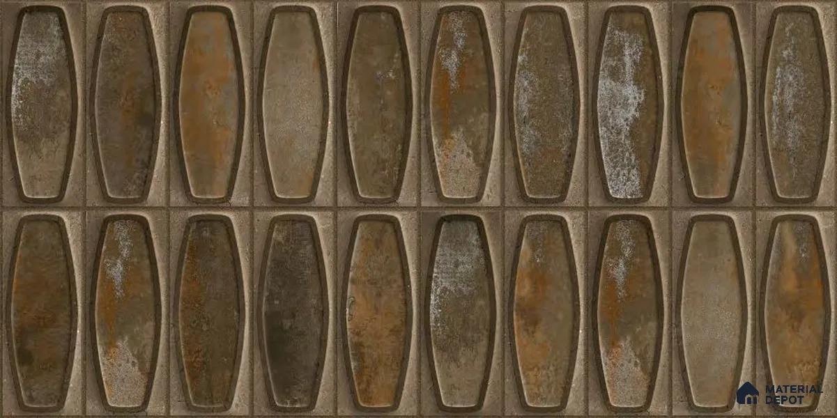 Faux Subway Wall Tile TL 05379 E Miraq Chester Rustic Brown 2 ft x 1 ft Ceramic Matte Finish - 8 mm | Suitable For Kitchen, Bathroom Walls and Backsplashes | Please Expect a Slight Variation of Pattern (Sample)