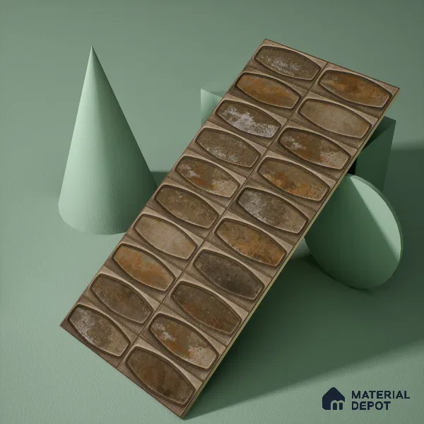 Faux Subway Wall Tile TL 05379 E Miraq Chester Rustic Brown 2 ft x 1 ft Ceramic Matte Finish - 8 mm | Suitable For Kitchen, Bathroom Walls and Backsplashes | Please Expect a Slight Variation of Pattern (Sample)