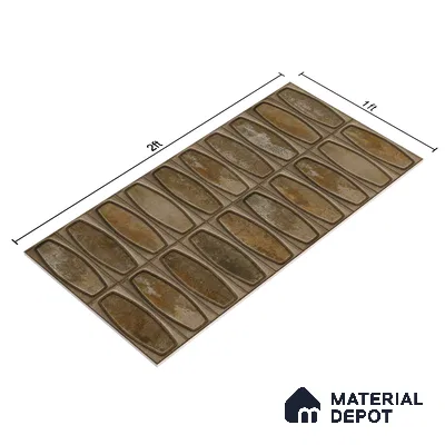 Faux Subway Wall Tile TL 05379 E Miraq Chester Rustic Brown 2 ft x 1 ft Ceramic Matte Finish - 8 mm | Suitable For Kitchen, Bathroom Walls and Backsplashes | Please Expect a Slight Variation of Pattern (Sample)