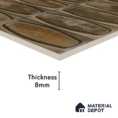 Faux Subway Wall Tile TL 05379 E Miraq Chester Rustic Brown 2 ft x 1 ft Ceramic Matte Finish - 8 mm | Suitable For Kitchen, Bathroom Walls and Backsplashes | Please Expect a Slight Variation of Pattern (Sample)