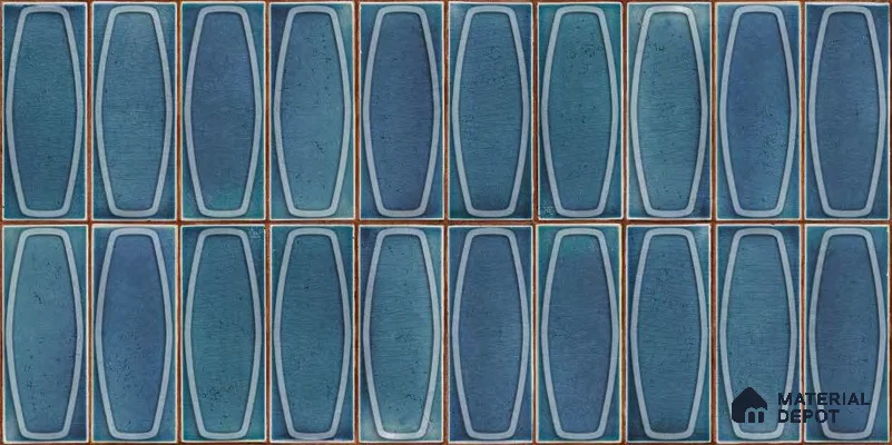 Faux Subway Wall Tile TL 05379 F Miraq Chester Deep Blue 2 ft x 1 ft Ceramic Matte Finish - 8 mm | Suitable For Kitchen, Bathroom Walls and Backsplashes | Please Expect a Slight Variation of Pattern (Sample)
