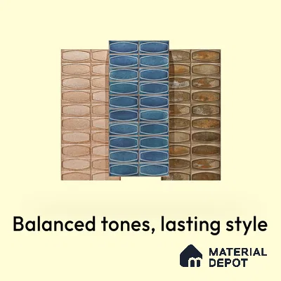 Faux Subway Wall Tile TL 05379 F Miraq Chester Deep Blue 2 ft x 1 ft Ceramic Matte Finish - 8 mm | Suitable For Kitchen, Bathroom Walls and Backsplashes | Please Expect a Slight Variation of Pattern (Sample)