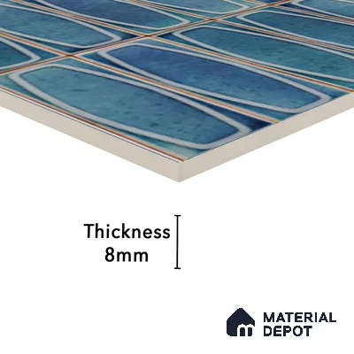 Faux Subway Wall Tile TL 05379 F Miraq Chester Deep Blue 2 ft x 1 ft Ceramic Matte Finish - 8 mm | Suitable For Kitchen, Bathroom Walls and Backsplashes | Please Expect a Slight Variation of Pattern (Sample)
