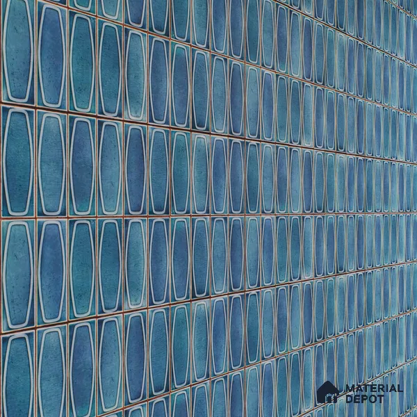 Faux Subway Wall Tile TL 05379 F Miraq Chester Deep Blue 2 ft x 1 ft Ceramic Matte Finish - 8 mm | Suitable For Kitchen, Bathroom Walls and Backsplashes | Please Expect a Slight Variation of Pattern (Sample)