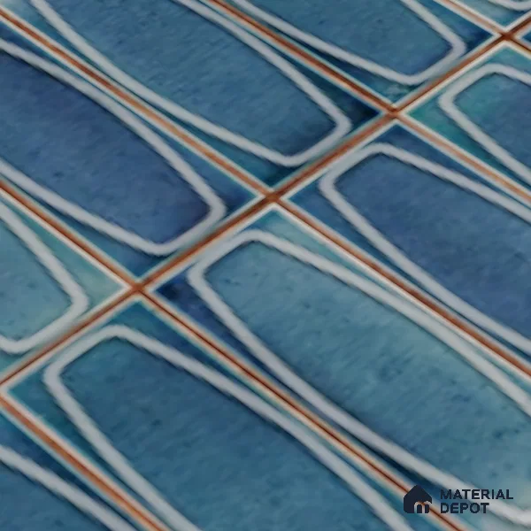 Faux Subway Wall Tile TL 05379 F Miraq Chester Deep Blue 2 ft x 1 ft Ceramic Matte Finish - 8 mm | Suitable For Kitchen, Bathroom Walls and Backsplashes | Please Expect a Slight Variation of Pattern (Sample)