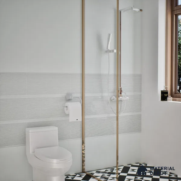 Faux Subway Wall Tile TL 05383 B Miraq Liner Arctic White 2 ft x 1 ft Ceramic Matte Finish - 8 mm | Suitable For Kitchen, Bathroom Walls and Backsplashes | Please Expect a Slight Variation of Pattern