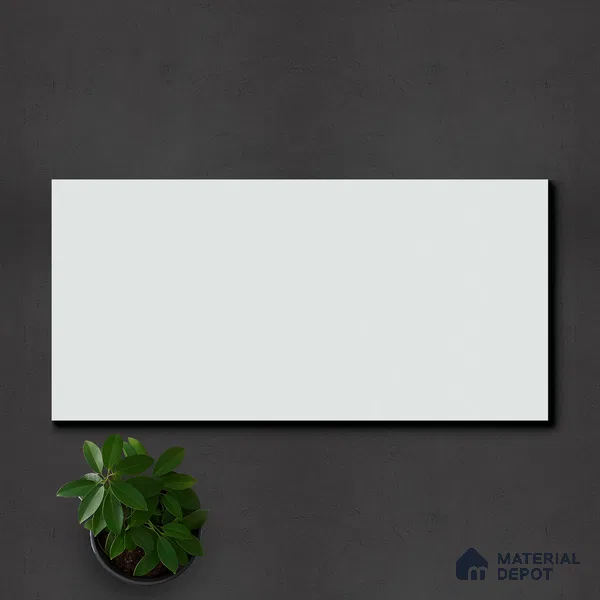 Faux Subway Wall Tile TL 05383 C Miraq Plain Arctic White 2 ft x 1 ft Ceramic Matte Finish - 8 mm | Suitable For Kitchen, Bathroom Walls and Backsplashes (Sample)