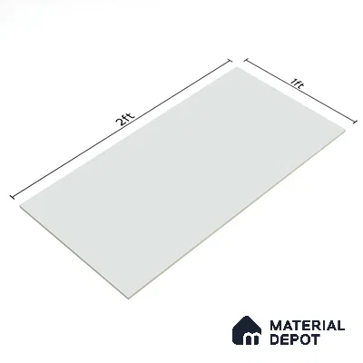 Faux Subway Wall Tile TL 05383 C Miraq Plain Arctic White 2 ft x 1 ft Ceramic Matte Finish - 8 mm | Suitable For Kitchen, Bathroom Walls and Backsplashes (Sample)