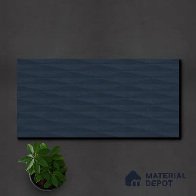 Punch Wall Tile TL 05383 E Miraq Diamond Deep Blue 2 ft x 1 ft Ceramic Matte Finish - 8 mm | Suitable For Kitchen, Bathroom Walls and Backsplashes | Please Expect a Slight Variation of Pattern