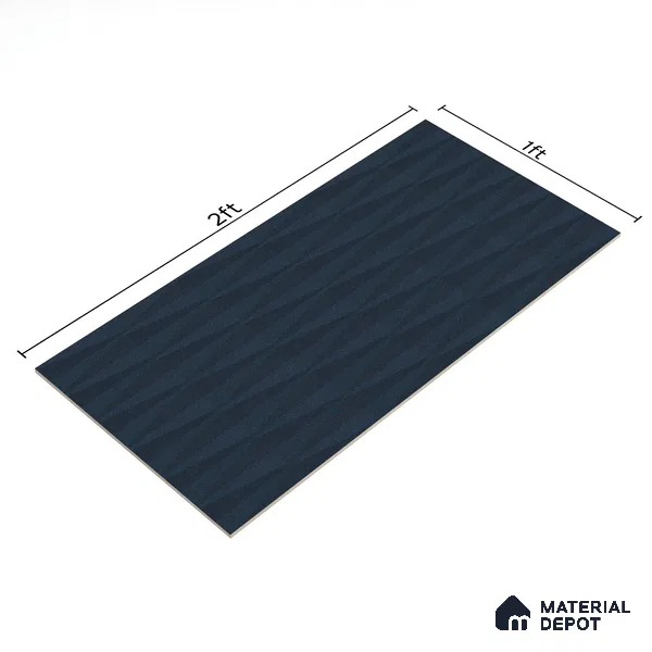 Punch Wall Tile TL 05383 E Miraq Diamond Deep Blue 2 ft x 1 ft Ceramic Matte Finish - 8 mm | Suitable For Kitchen, Bathroom Walls and Backsplashes | Please Expect a Slight Variation of Pattern
