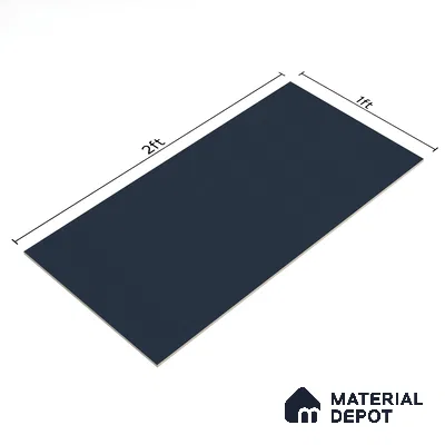 Faux Subway Wall Tile TL 05383 F Miraq Plain Deep Blue 2 ft x 1 ft Ceramic Matte Finish - 8 mm | Suitable For Kitchen, Bathroom Walls and Backsplashes | Please Expect a Slight Variation of Pattern (Sample)