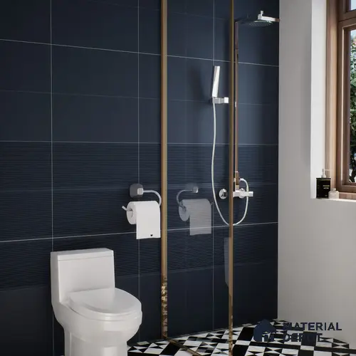 Plain Wall Tile TL 05383 F Miraq Plain Deep Blue 2 ft x 1 ft Ceramic Matte Finish - 8 mm | Suitable For Kitchen, Bathroom Walls and Backsplashes | Please Expect a Slight Variation of Pattern