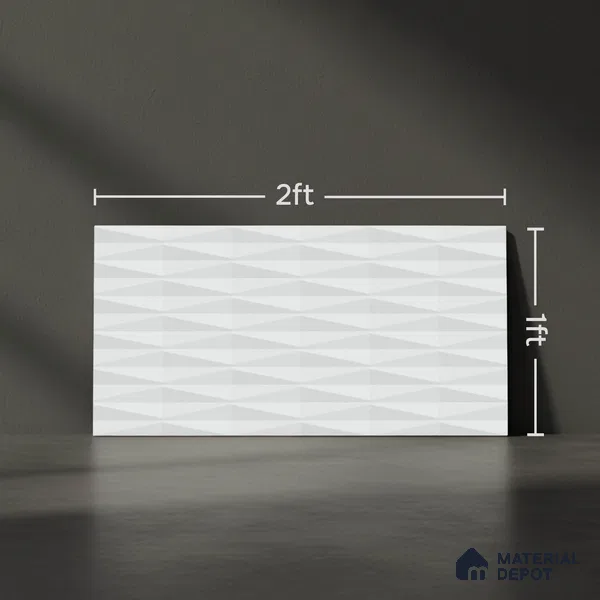 Faux Subway Wall Tile TL 05383 Miraq Diamond Arctic White 2 ft x 1 ft Ceramic Matte Finish - 8 mm | Suitable For Kitchen, Bathroom Walls and Backsplashes | Please Expect a Slight Variation of Pattern (Sample)