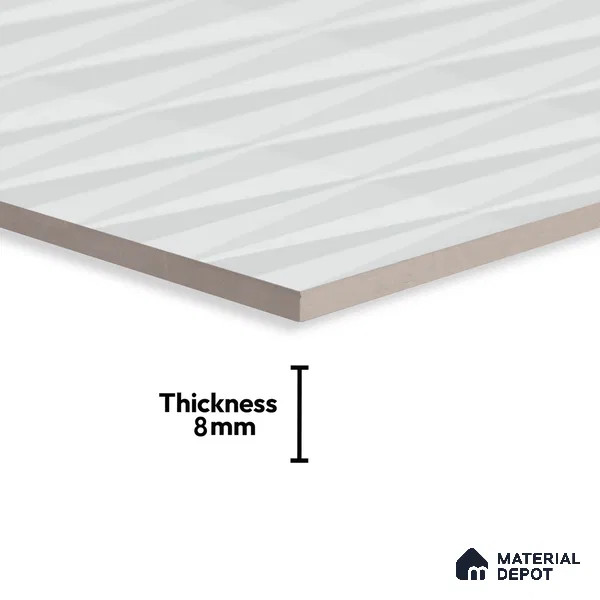 Faux Subway Wall Tile TL 05383 Miraq Diamond Arctic White 2 ft x 1 ft Ceramic Matte Finish - 8 mm | Suitable For Kitchen, Bathroom Walls and Backsplashes | Please Expect a Slight Variation of Pattern (Sample)