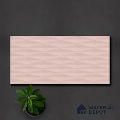 Faux Subway Wall Tile TL 05383 G Miraq Diamond Pink 2 ft x 1 ft Ceramic Matte Finish - 8 mm | Suitable For Kitchen, Bathroom Walls and Backsplashes (Sample)