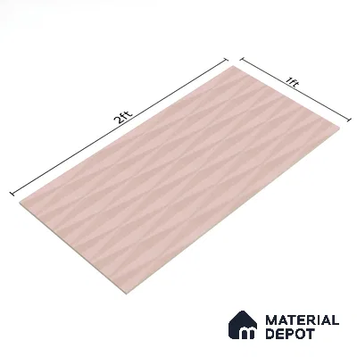 Faux Subway Wall Tile TL 05383 G Miraq Diamond Pink 2 ft x 1 ft Ceramic Matte Finish - 8 mm | Suitable For Kitchen, Bathroom Walls and Backsplashes (Sample)