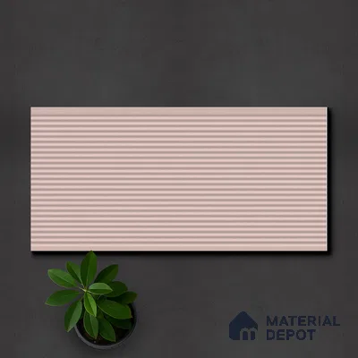 Faux Subway Wall Tile TL 05383 H Miraq Liner Pink 2 ft x 1 ft Ceramic Matte Finish - 8 mm | Suitable For Kitchen, Bathroom Walls and Backsplashes (Sample)