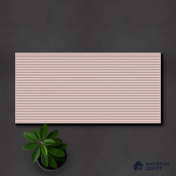 Faux Subway Wall Tile TL 05383 H Miraq Liner Pink 2 ft x 1 ft Ceramic Matte Finish - 8 mm | Suitable For Kitchen, Bathroom Walls and Backsplashes (Sample)