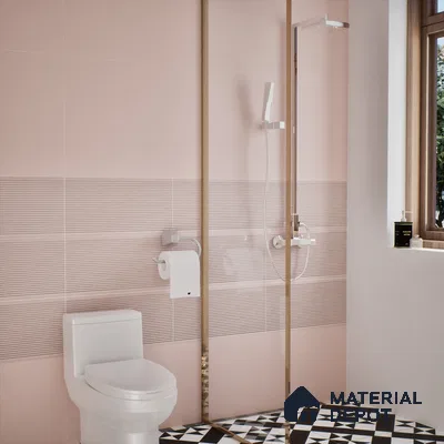Faux Subway Wall Tile TL 05383 H Miraq Liner Pink 2 ft x 1 ft Ceramic Matte Finish - 8 mm | Suitable For Kitchen, Bathroom Walls and Backsplashes (Sample)