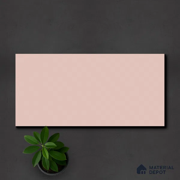 Faux Subway Wall Tile TL 05383 I Miraq Plain Pink 2 ft x 1 ft Ceramic Matte Finish - 8 mm | Suitable For Kitchen, Bathroom Walls and Backsplashes (Sample)
