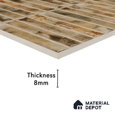 Faux Subway Wall Tile TL 05376 D Miraq Kitkat Crystal Beige 2 ft x 1 ft Ceramic Glossy Finish - 8 mm | Suitable For Kitchen, Bathroom Walls and Backsplashes | Please Expect a Slight Variation of Pattern (Sample)