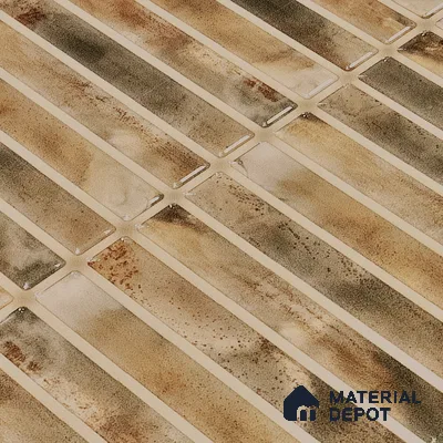 Faux Subway Wall Tile TL 05376 D Miraq Kitkat Crystal Beige 2 ft x 1 ft Ceramic Glossy Finish - 8 mm | Suitable For Kitchen, Bathroom Walls and Backsplashes | Please Expect a Slight Variation of Pattern (Sample)
