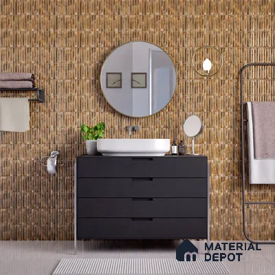 Faux Subway Wall Tile TL 05376 D Miraq Kitkat Crystal Beige 2 ft x 1 ft Ceramic Glossy Finish - 8 mm | Suitable For Kitchen, Bathroom Walls and Backsplashes | Please Expect a Slight Variation of Pattern (Sample)