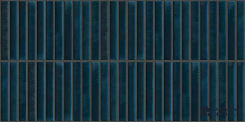 Faux Subway Wall Tile TL 05376 E Miraq Kitkat Azure Blue 2 ft x 1 ft Ceramic Glossy Finish - 8 mm | Suitable For Kitchen, Bathroom Walls and Backsplashes | Please Expect a Slight Variation of Pattern (Sample)